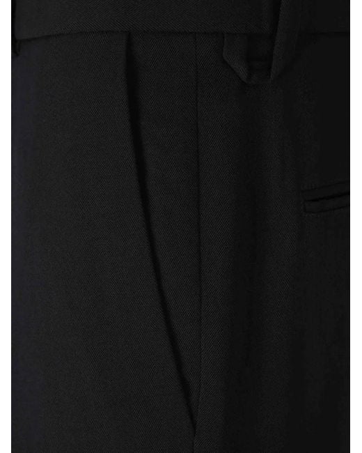 Jacquemus Black Pleated Herringbone Trousers for men
