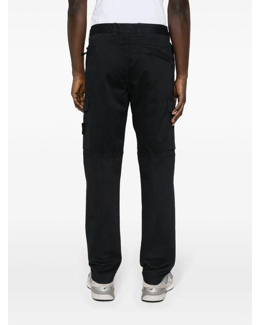 Stone Island Pantalone Regular Tapered in Black for Men | Lyst