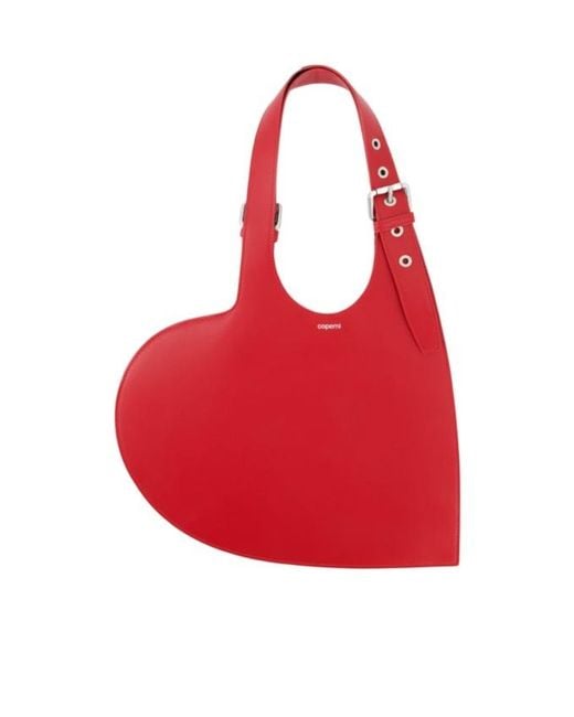 Coperni Red Belt Heart Tote Bag