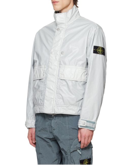 Stone Island White Compass-Badge Jacket for men