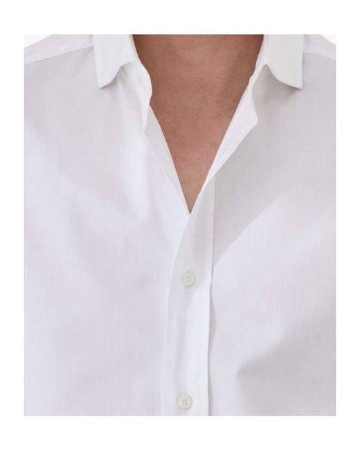 Brunello Cucinelli White Button-Up Long-Sleeved Shirt for men