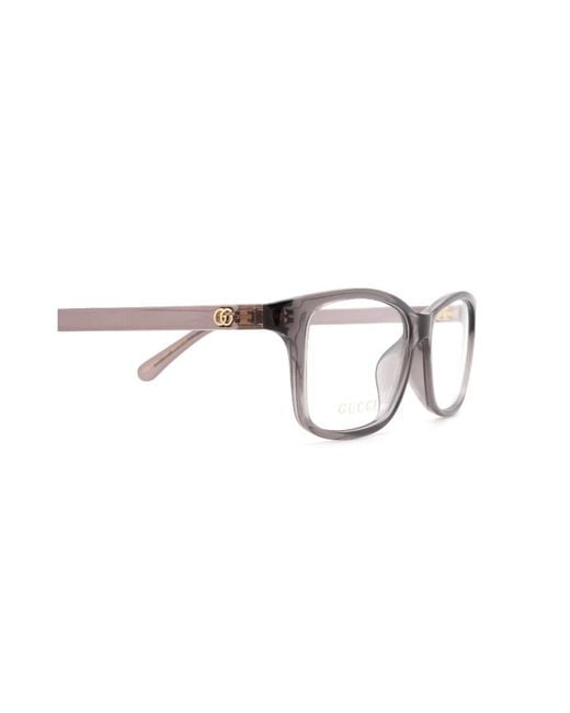 Gucci White Square-Frame Glasses