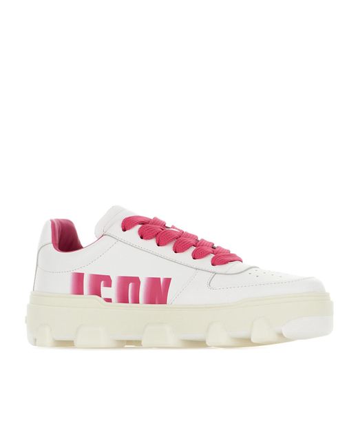 DSquared² Pink Leather Basket Sneakers