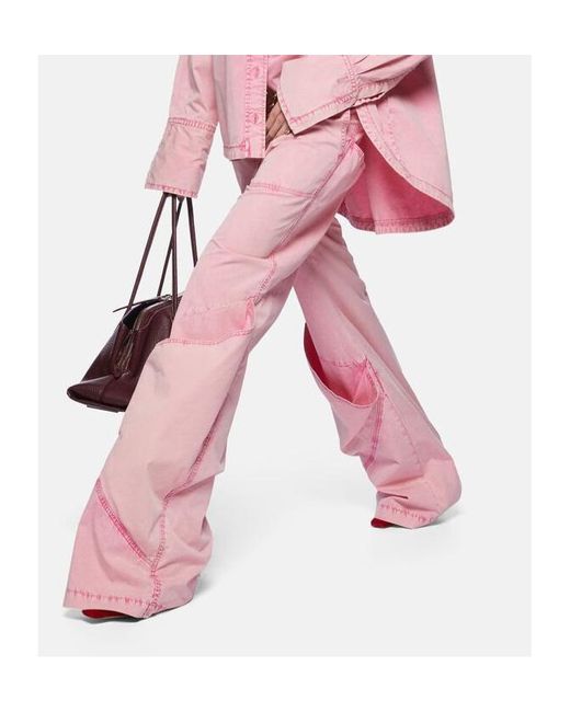 The Attico Pink Belt-Loop Casual Pants