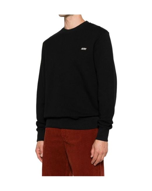 Autry Black Logo-Embroidered Cotton Sweater for men