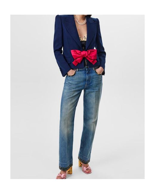 Valentino Blue Denim Trousers With Belt Loops