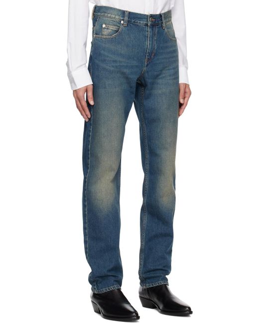 Isabel Marant Blue Logo Patch Flared Jeans for men