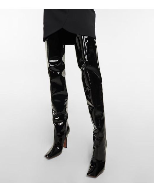 Vetements Black Boomerang Over-The-Knee Boots