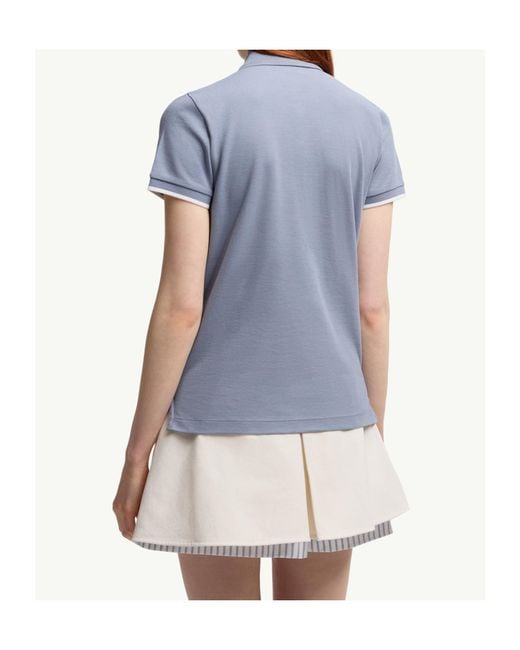 Moncler Blue Logo Patch Cotton Piquet Polo Shirt