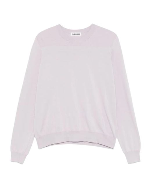Jil Sander White Cotton Sweater