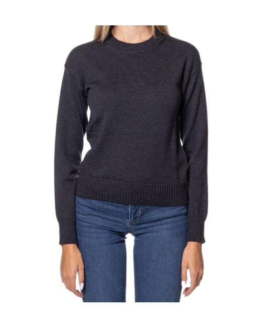 Max Mara Blue Long-Sleeved Round-Neck Sweater