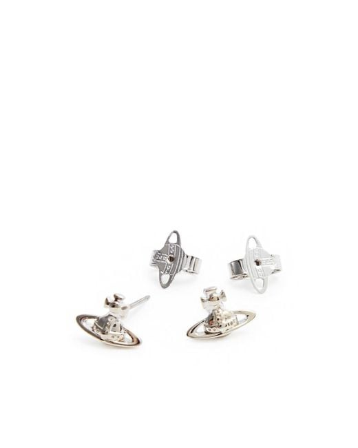 Vivienne Westwood White Lorelei Orb Stud Earrings