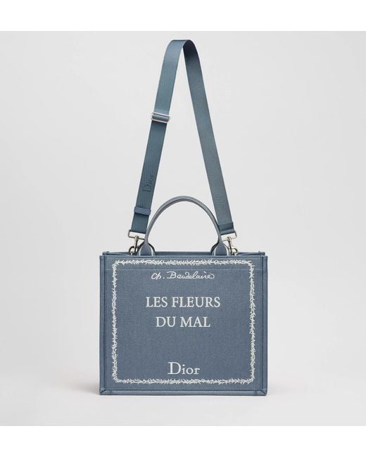 Dior Blue Medium Book Tote With Strap for men