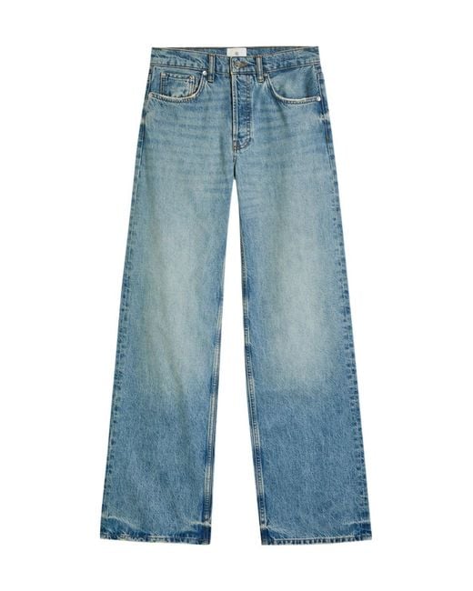 Anine Bing Blue Hugh Wide-Leg Jeans