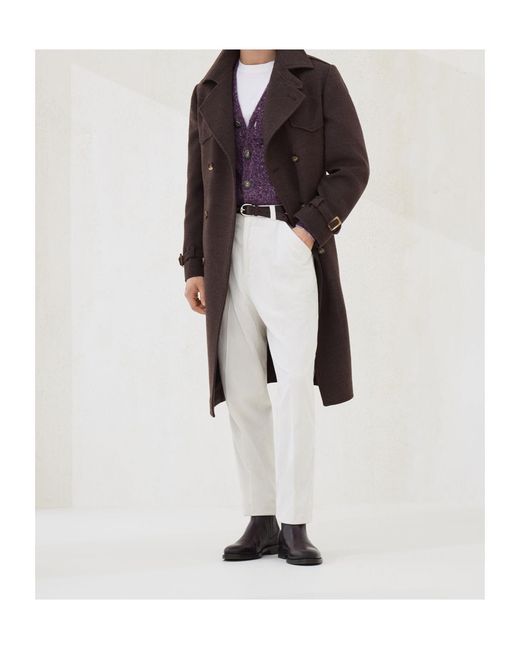 Brunello Cucinelli Purple Corduroy Straight Leg Pants for men
