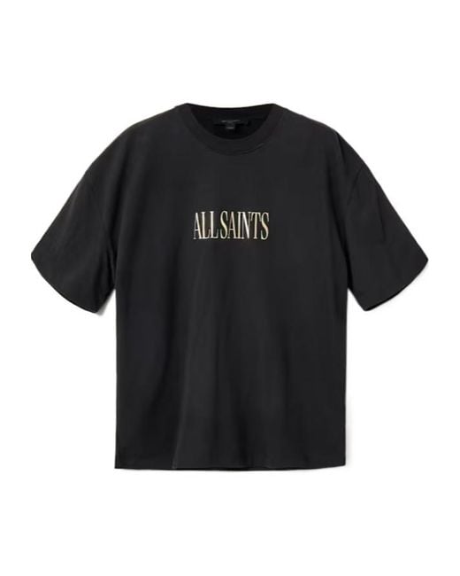 AllSaints Black Cora Etta Oversized T-Shirt
