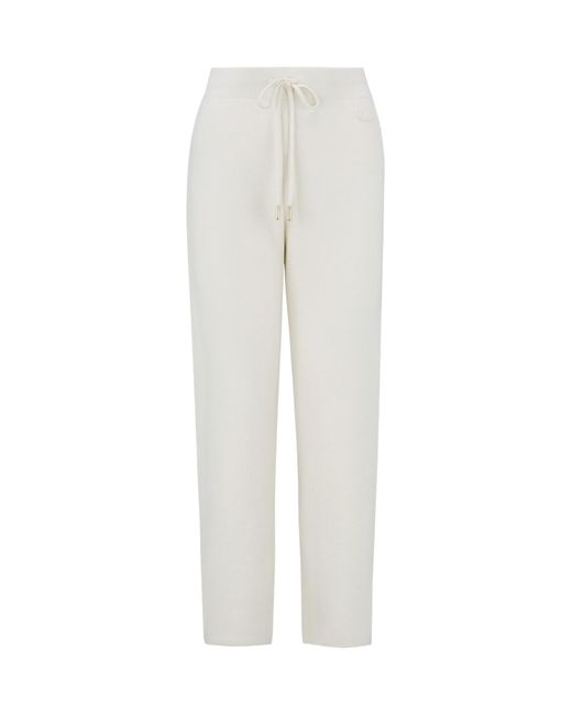 Moncler White Elastic Waist Jogging Pants