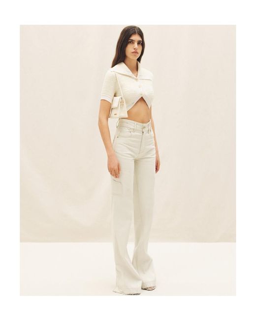 Jacquemus White Layered Cropped Top