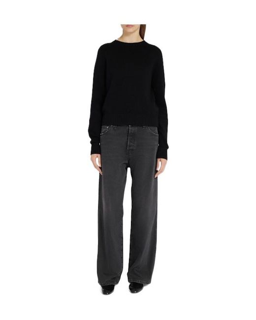 Khaite Black Winslow Mid Rise Denim Baggy Jeans
