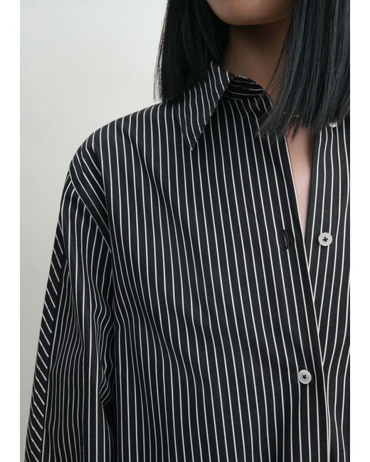 Totême Gray Totême Striped Long-Sleeved Shirt Dress