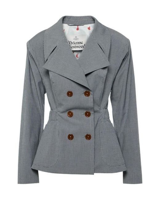 Vivienne Westwood Gray Gingham Cotton Jacket