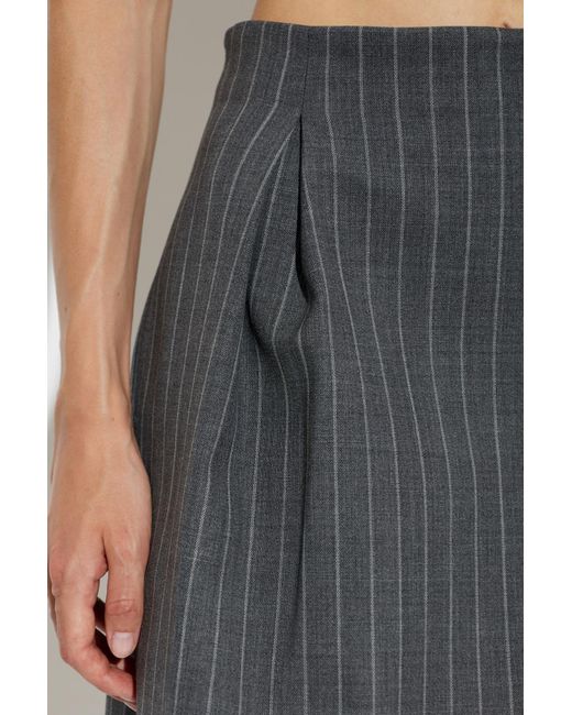 Valentino Gray Striped Skirt