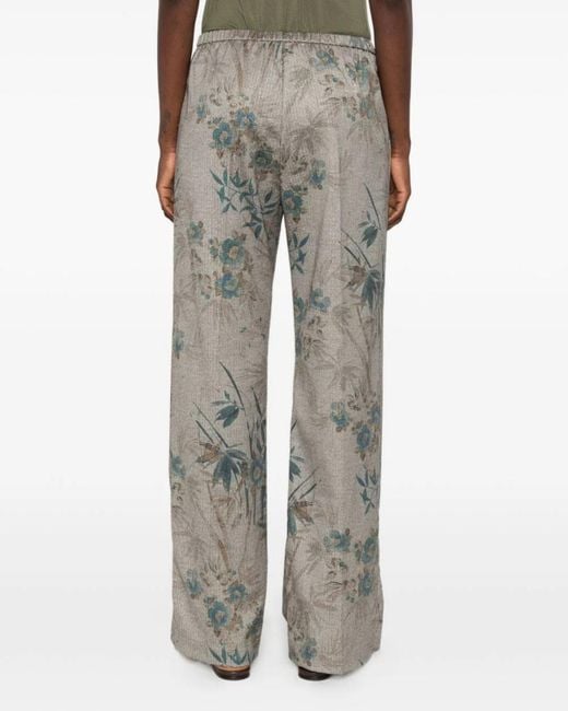 Forte_forte Gray Printed Casual Trousers