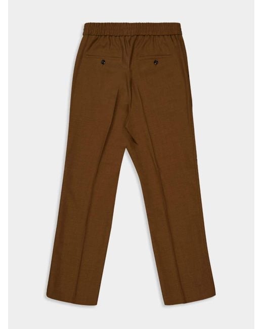 AMI Brown Elasticated Waist Trousers for men