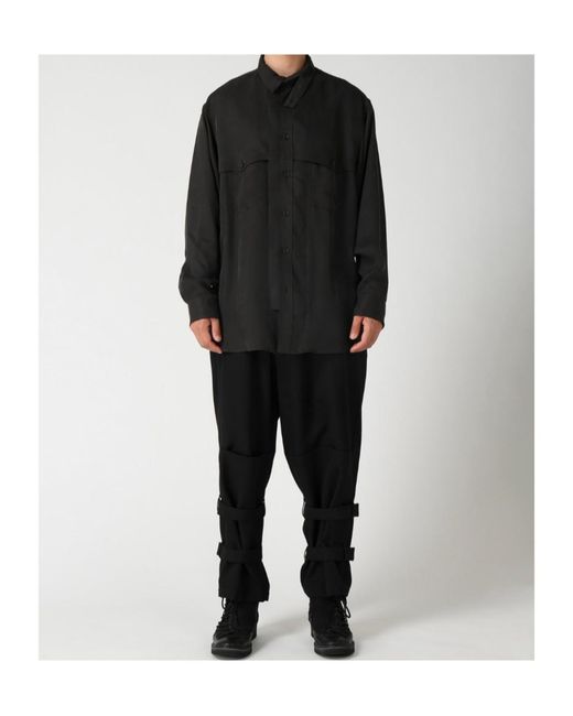 Yohji Yamamoto Black Pour Homme Curved Hem Shirt for men
