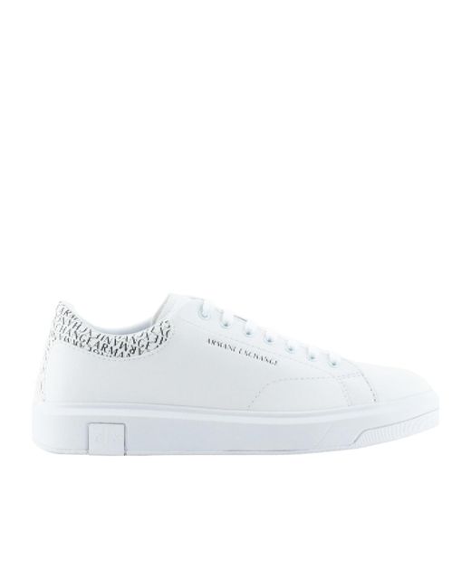 ARMANI EXCHANGE White Laced Sneakers for men