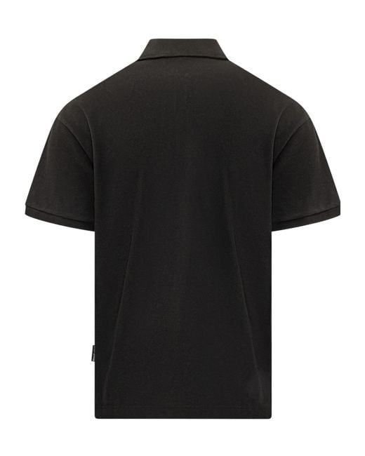 Palm Angels Black Palm Patch Short-Sleeved Polo Shirt for men