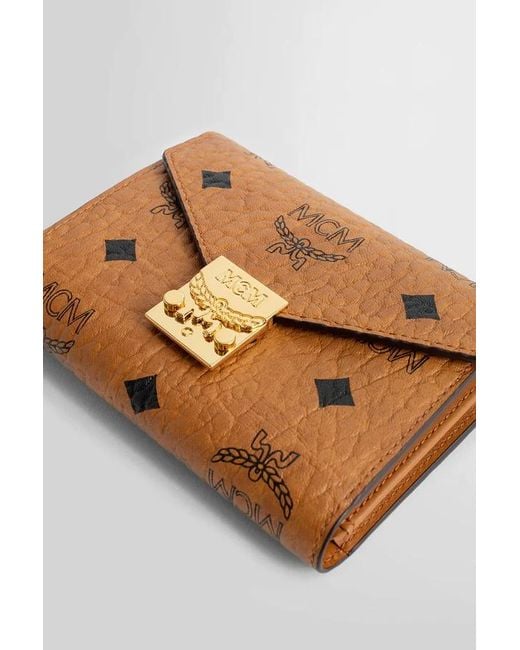 MCM Brown Logo Printed Wallet