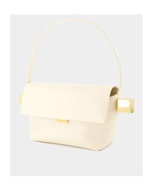 Jacquemus Natural Le Rond Carré Logo Detailed Shoulder Bag