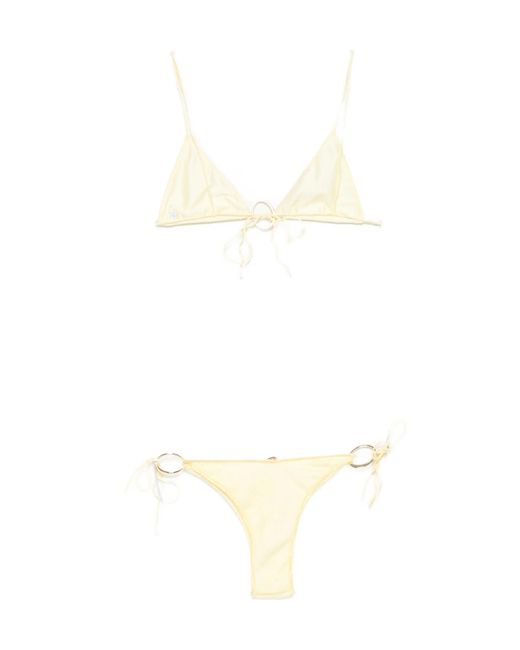 Oseree White Ring-Detail Bikini