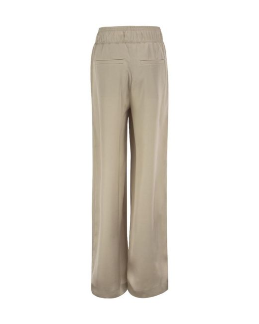 Brunello Cucinelli Natural Wide-Leg Trousers