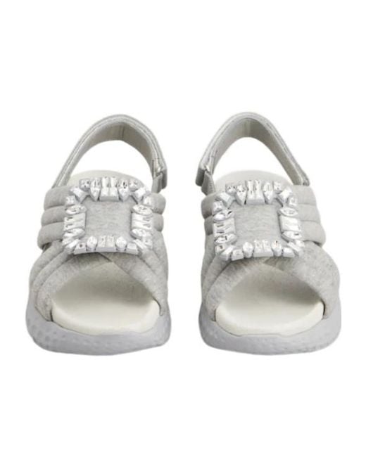 Roger Vivier Gray Viv' Run Sandals