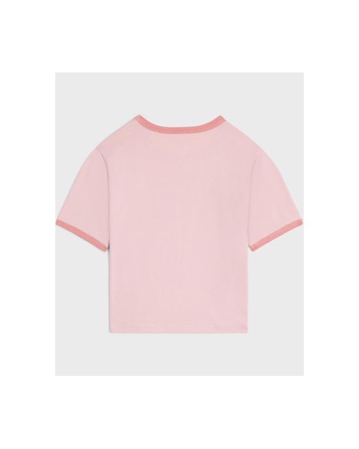 CELINE ピンク Tシャツ 中古・古着通販】CELINE (セリーヌ) ロゴプリントコットンT