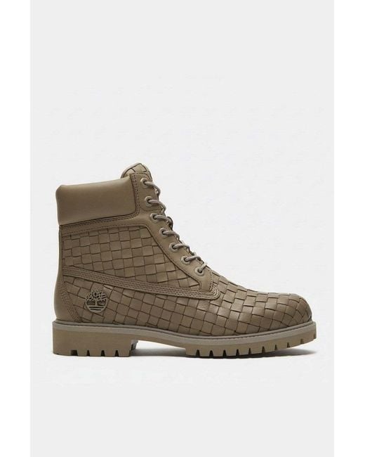 Timberland Brown Woven Texture Boots for men