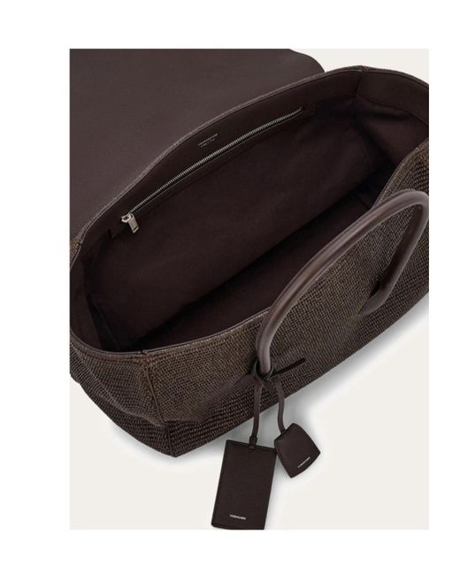 Ferragamo Black East-West Tote Bag (L)