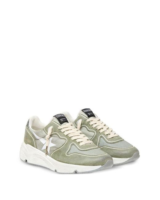 Golden Goose Deluxe Brand Green Running Sole Lace-Up Sneakers