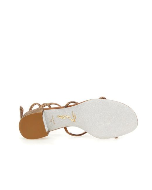 Rene Caovilla Metallic René Caovilla Cleo Embellished Open Toe Sandals
