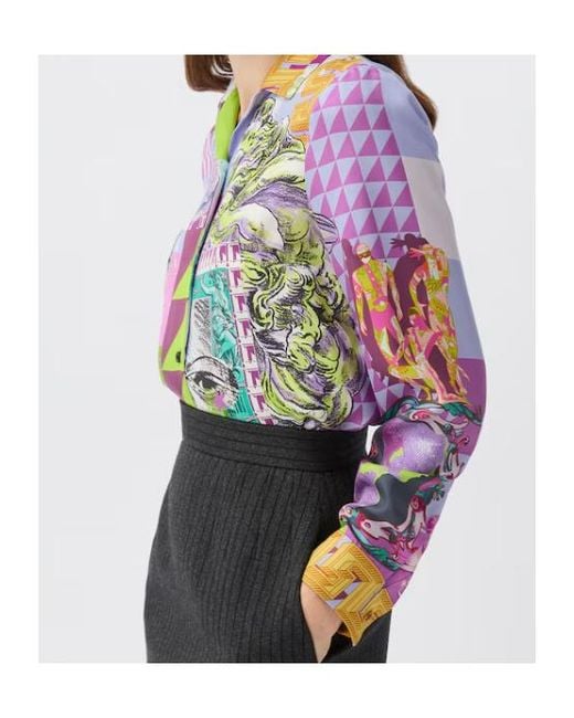 Versace Multicolor Pattern Printed Twill Shirt