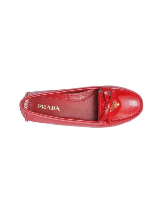 Prada Red Bow Ballet Shoes