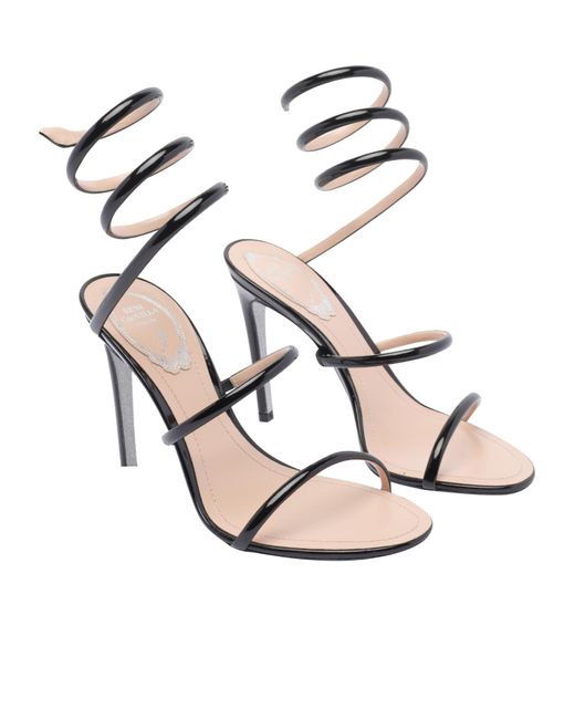 Rene Caovilla Metallic René Caovilla Cleo Spiral Strap Sandals