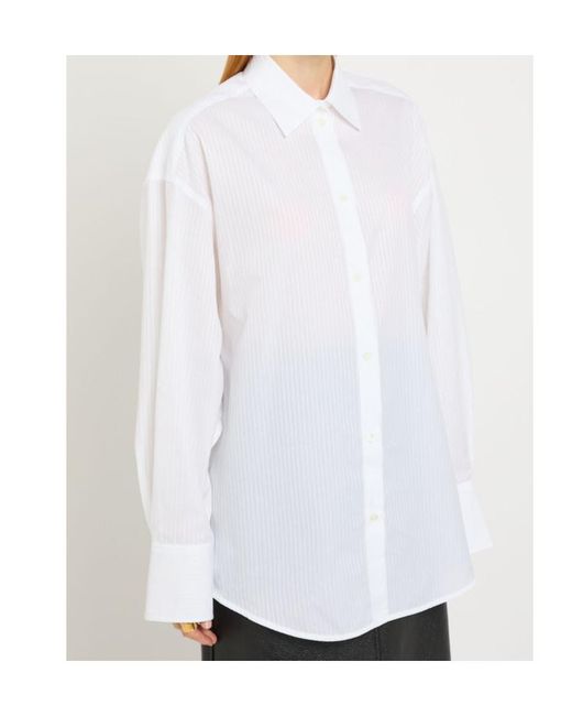Totême White Pinstriped Cotton Shirt