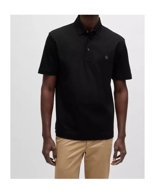 Boss Black Boss Double-Monogram Patch Polo Shirt for men