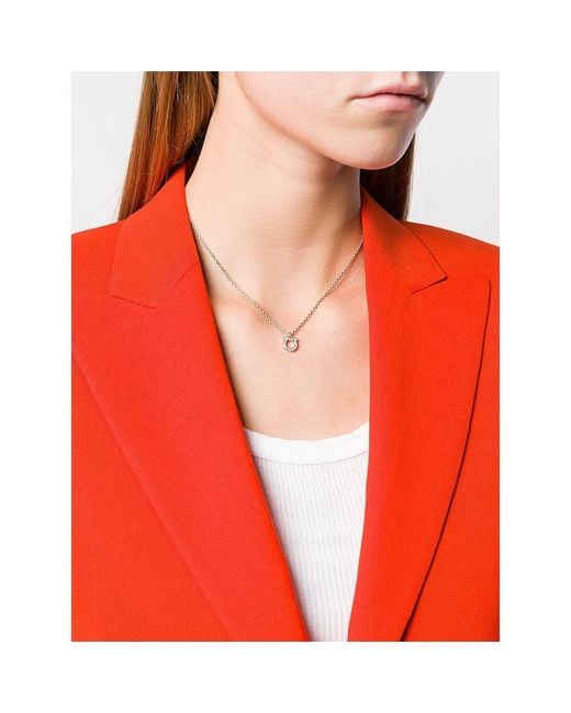 Ferragamo White Crystal Embellishee Necklace