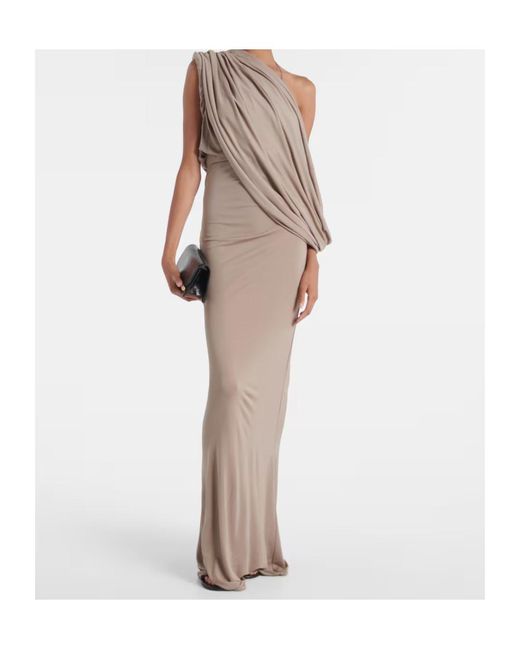 Christopher Esber Natural Aiba Draped One-Shoulder Jersey Gown