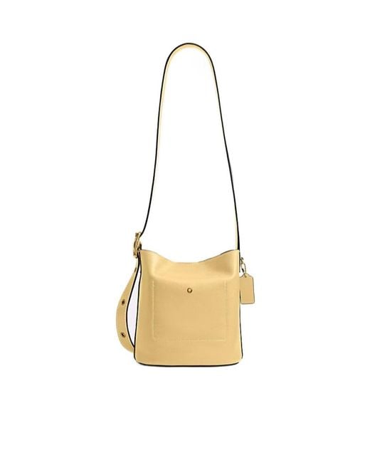 COACH Metallic Bleecker Leather Bucket Bag