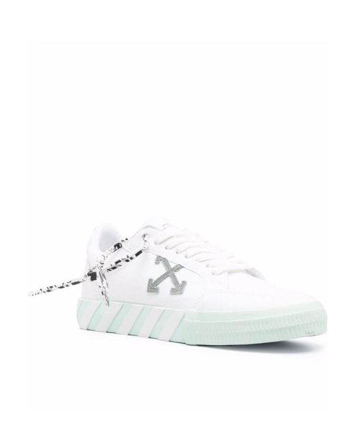 Off-White c/o Virgil Abloh White Low Vulcanized Eco Canvas Sneakers for men